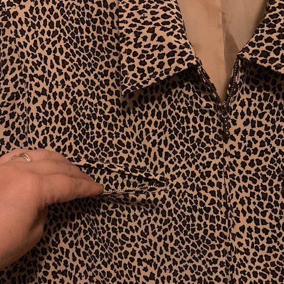August Max Woman Animal Print Silk Jacket Size 16W - Picture 3 of 8